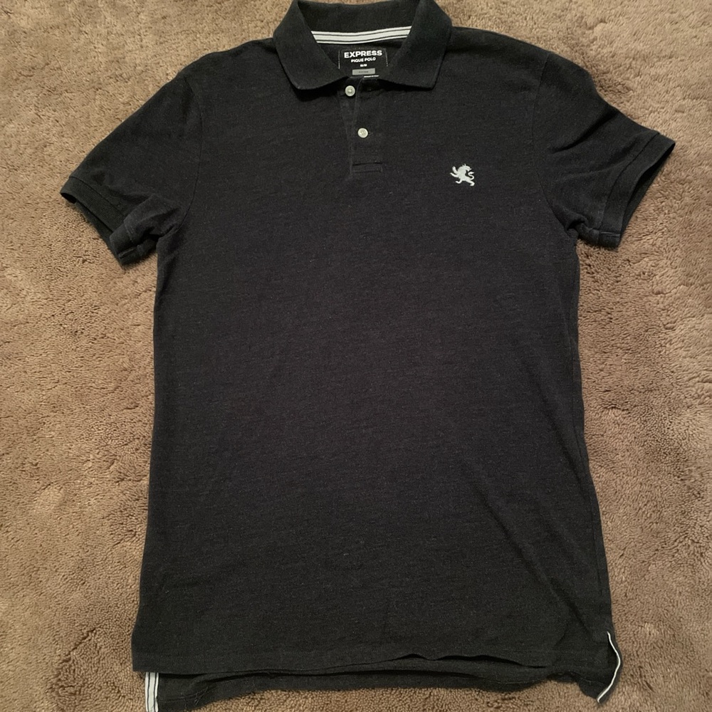 Express Men's Charcoal Polo Shirt